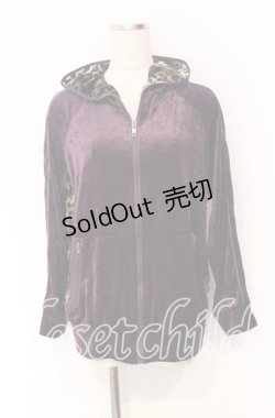 画像1: ALGONQUINS / ベロアツートーンパーカー  パープル×レオパード O-25-10-19-030-AL-TO-IG-OS