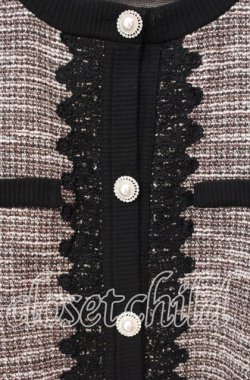 画像2: axes femme / ファンシーツイードカットカーディガン M ブラウン O-25-10-20-026-AX-TO-OW-OS