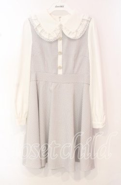 画像1: evelyn / 襟フリルワンピース S グレー O-25-10-20-028-LO-OP-OW-OS