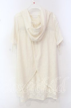 画像3: axes femme / レース重ねフード付きワンピース M キナリ O-25-10-20-032-AX-OP-OW-OS