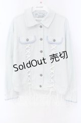 Secret Honey / レースアップライトデニムトラッカージャケット  アオ O-25-10-20-033-CA-JA-OW-ZT057
