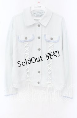 画像1: Secret Honey / レースアップライトデニムトラッカージャケット  アオ O-25-10-20-033-CA-JA-OW-ZT057