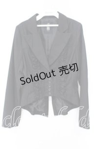 BPN / フリルダブルボタンジャケット M ブラック O-25-10-20-036-GO-JA-OW-OS