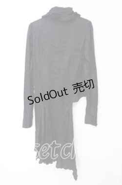 画像3: BPN / アシンメトリーサテンフリルブラウス M ブラック O-25-10-20-038-GO-BL-OW-OS