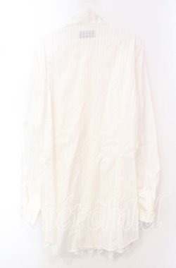 画像3: BPN FOR MEN / ショートカラーサテンタックロングブラウス M アイボリー O-25-10-20-039-GO-BL-OW-OS