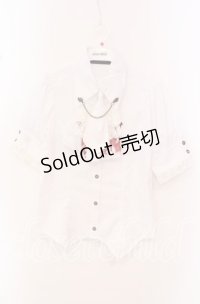 h.NAOTO / Bloody Roseジャボブラウス  ホワイト O-25-10-20-040-HN-BL-OW-ZS