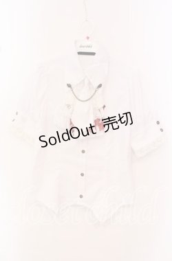 画像1: h.NAOTO / Bloody Roseジャボブラウス  ホワイト O-25-10-20-040-HN-BL-OW-ZS