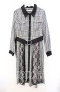 axes femme / 配色シャツワンピース M クロ O-25-10-20-042-AX-OP-OW-OS
