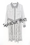 axes femme / 配色シャツワンピース M クロ O-25-10-20-042-AX-OP-OW-OS
