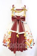 metamorphose / 春告げ鳥の恋うららプリーツジャンパースカート  オフシロ系 O-25-10-20-004-ME-OP-OW-OS