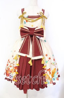 画像1: metamorphose / 春告げ鳥の恋うららプリーツジャンパースカート  オフシロ系 O-25-10-20-004-ME-OP-OW-OS