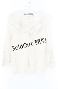 an another angelus / バテンレース使いビッグカラーブラウス F アイボリー O-25-10-20-044-CA-BL-OW-ZT129