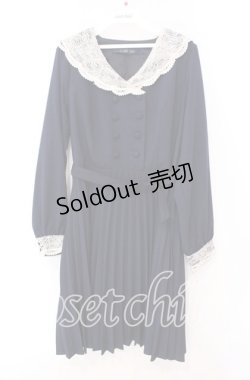 画像1: an another angelus / レース襟プリーツワンピース F ネイビー O-25-10-20-047-CA-OP-OW-ZT054
