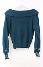 画像2: 【SALE】an another angelus / タイ付きケープカラーニットプルオーバー F グリーン O-25-10-20-051-CA-TO-OW-ZT153 (2)
