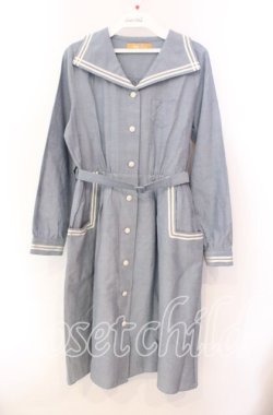 画像1: Fi.n.t / 変形セーラー衿シャツワンピース F ライトブルー O-25-10-20-052-CA-OP-OW-OS