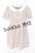 【SALE】Fi.n.t / フラワーサークル刺繍ギンガムチェック半袖ワンピース F ブラウン O-25-10-20-053-CA-OP-OW-ZT018