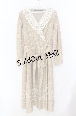画像1: 【SALE】an another angelus / レース衿カシュクール花柄ワンピース F ベージュ O-25-10-20-054-CA-OP-OW-ZT141