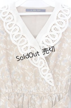 画像2: 【SALE】an another angelus / レース衿カシュクール花柄ワンピース F ベージュ O-25-10-20-054-CA-OP-OW-ZT141