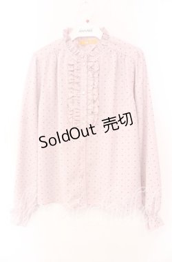 画像1: 【SALE】Fi.n.t / 前立てフリルドットブラウス F ピンク O-25-10-20-055-CA-BL-OW-ZT127