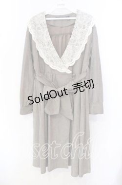 画像1: an another angelus / レース衿カシュクールワンピース F グリーン O-25-10-20-056-CA-OP-OW-ZT045