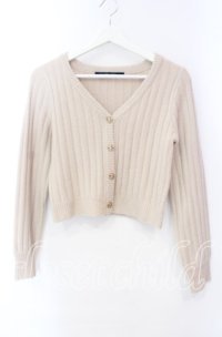 an another angelus / ローズカボション釦カーディガン  ベージュ O-25-10-20-057-CA-TO-OW-ZT030