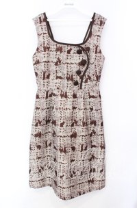 Fi.n.t / キャットツイード柄ジャンパースカート F ブラウン O-25-10-20-059-CA-OP-OW-ZT129