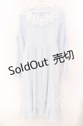 【SALE】Cherirulu Chocola / MYレースフリルワンピース M サックス O-25-10-20-063-LO-OP-OW-ZT250