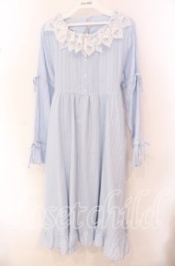 画像1: Cherirulu Chocola / MYレースフリルワンピース M サックス O-25-10-20-063-LO-OP-OW-OS