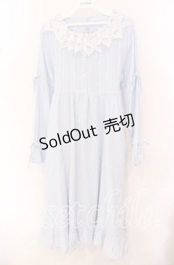 画像1: 【SALE】Cherirulu Chocola / MYレースフリルワンピース M サックス O-25-10-20-063-LO-OP-OW-ZT250