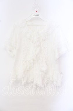 画像1: PINK HOUSE / レース使いボレロ風ブラウス  シロ O-25-10-20-085-LO-BL-IG-OS