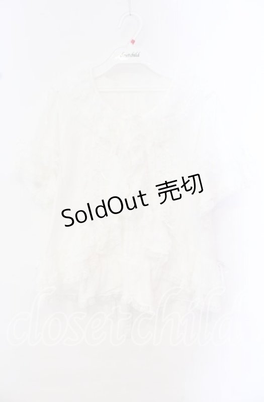 画像1: PINK HOUSE / レース使いボレロ風ブラウス  シロ O-25-10-20-085-LO-BL-IG-OS (1)
