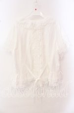 画像4: PINK HOUSE / レース使いボレロ風ブラウス  シロ O-25-10-20-085-LO-BL-IG-OS (4)