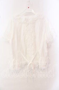 画像4: PINK HOUSE / レース使いボレロ風ブラウス  シロ O-25-10-20-085-LO-BL-IG-OS