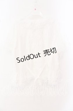 画像4: PINK HOUSE / レース使いボレロ風ブラウス  シロ O-25-10-20-085-LO-BL-IG-OS