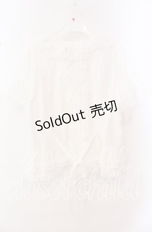 画像4: PINK HOUSE / レース使いボレロ風ブラウス  シロ O-25-10-20-085-LO-BL-IG-OS (4)