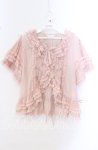 画像1: PINK HOUSE / レース使いボレロ風ブラウス  ピンク O-25-10-20-086-LO-BL-IG-OS (1)