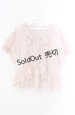 画像1: PINK HOUSE / レース使いボレロ風ブラウス  ピンク O-25-10-20-086-LO-BL-IG-OS
