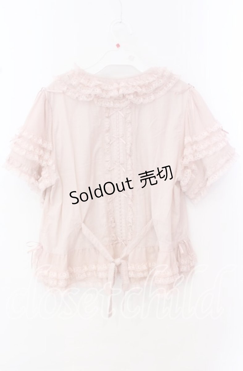 画像4: PINK HOUSE / レース使いボレロ風ブラウス  ピンク O-25-10-20-086-LO-BL-IG-OS (4)