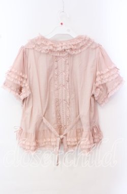 画像4: PINK HOUSE / レース使いボレロ風ブラウス  ピンク O-25-10-20-086-LO-BL-IG-OS