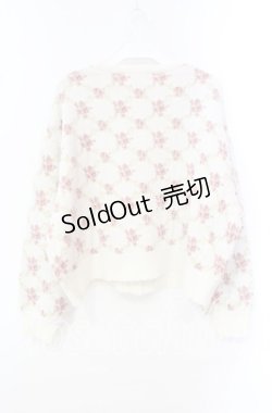 画像3: PINK HOUSE / ローズモチーフ使いジャガードニットカーディガン  オフ O-25-10-20-087-LO-TO-IG-OS