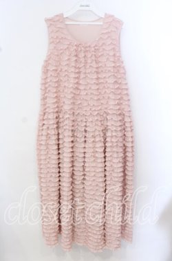 画像1: PINK HOUSE / フロッキードットチュールフリル使いローンワンピース  ピンク O-25-10-20-089-LO-OP-IG-OS