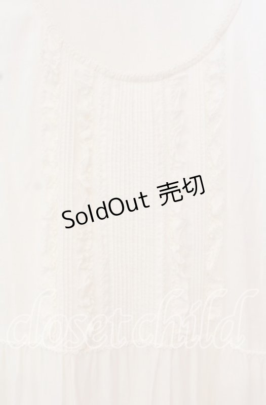 画像2: PINK HOUSE / たくし上げリボン付きジャンパースカート  シロ O-25-10-20-090-LO-OP-IG-OS (2)