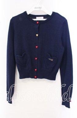 画像1: MILK / BeBeハートカーデ  ネイビー O-25-10-20-012-ML-TO-OW-OS