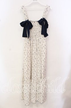 画像1: Another Branch olive des olive / 【マルチWAY】肩ひもアレンジシャーリングジャンスカ F アイボリー×ネイビー O-25-10-20-013-LO-OP-OW-OS