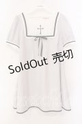 Amavel / クロス刺繍入りスクエアヨーク切替ワンピース F グレー O-25-10-20-015-CA-OP-OW-OS