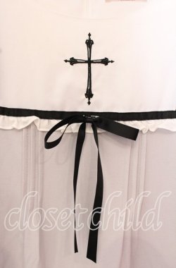 画像2: Amavel / クロス刺繍入りスクエアヨーク切替ワンピース F グレー O-25-10-20-015-CA-OP-OW-OS