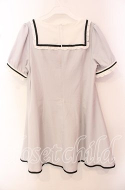 画像3: Amavel / クロス刺繍入りスクエアヨーク切替ワンピース F グレー O-25-10-20-015-CA-OP-OW-OS