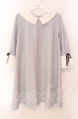 Ank Rouge / グレンチェック半袖ワンピース M グレー O-25-10-20-016-CA-OP-OW-OS