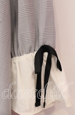 画像2: Ank Rouge / グレンチェック半袖ワンピース M グレー O-25-10-20-016-CA-OP-OW-OS