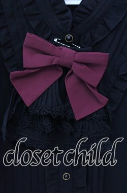 画像2: Amavel / プリーツジャボ付きブラウス F クロ O-25-10-20-017-CA-BL-OW-OS